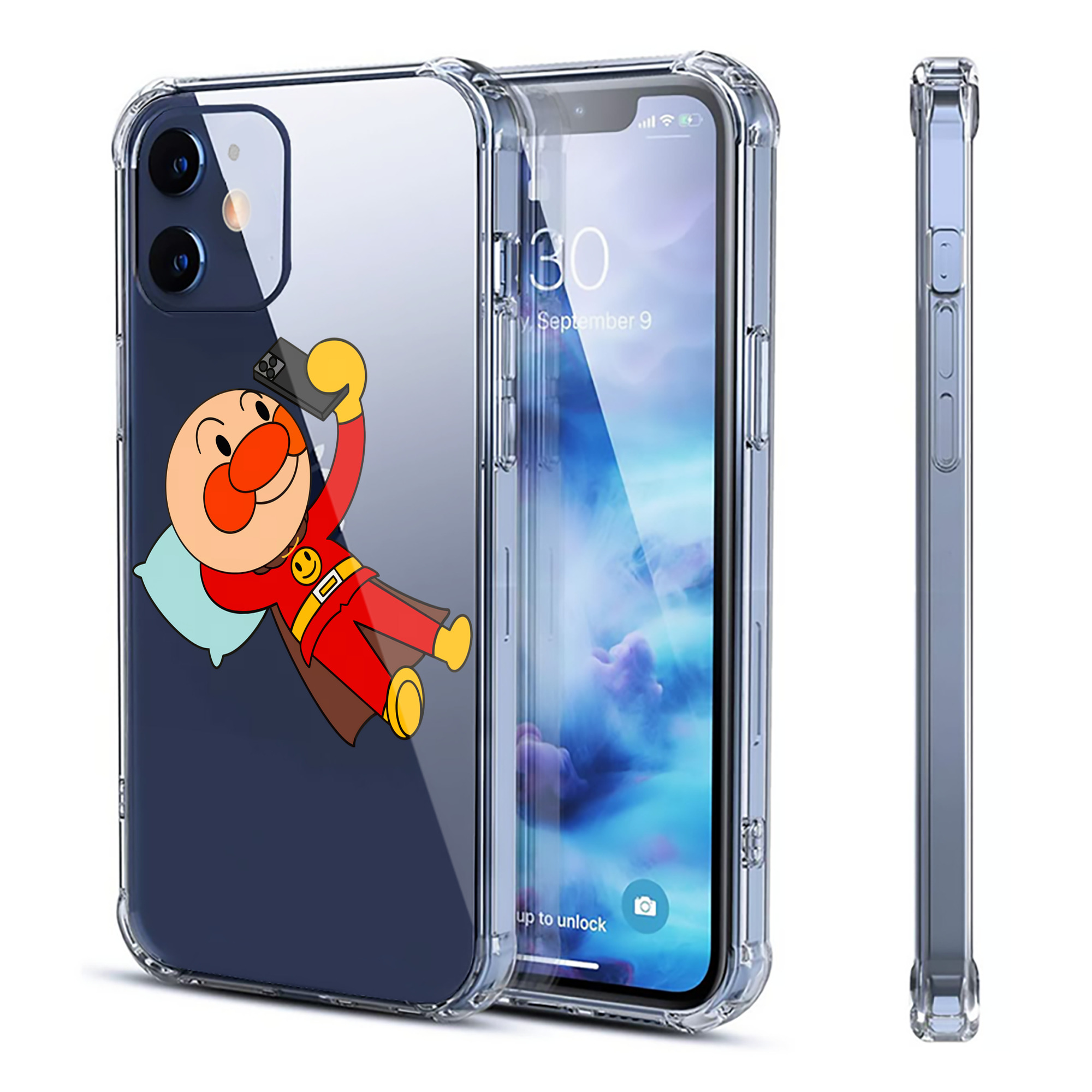 （画像用） アンパンマン Anpanman 【iPhone 12シリーズ対応】透明スマホケース（クリアソフトケース）